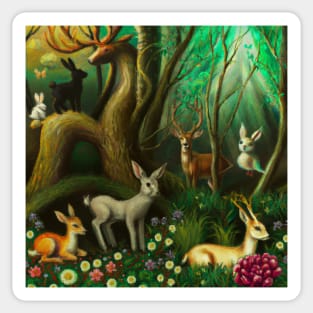 Weirdcore Eerie Forest Painting Sticker